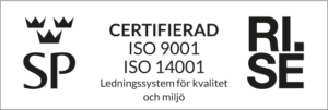 RI.SE certifieringslogga för ISO 9001 och 14001