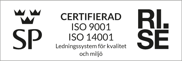 Certifieringslogga för ISO 9001 & 14001